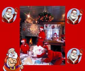 пазл Санта Клаус чтение писем от детей, он получил на Рождество